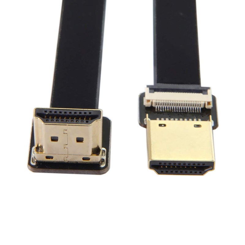 JSER CYFPV FPV HDMI Male to Up Angled 90D HDMI Male HDTV FPC Flat Cable for FPV HDTV Multicopter Aerial Photography (0.5m) - Image 2